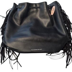 Victoria's Secret Black Fringe Tote Bag
